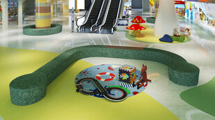 室内儿童游乐区玩具场景