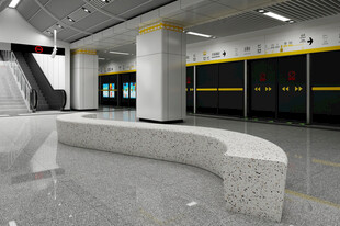 现代地铁站内等候区场景