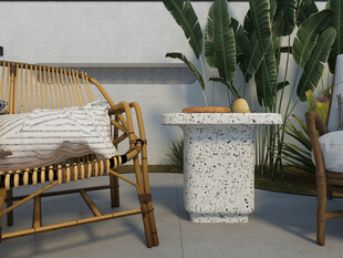 户外藤编休闲桌椅组合