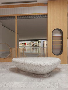 现代简约风格悬浮石质茶几