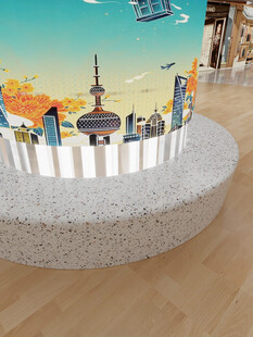 城市景观主题圆形装饰蛋糕