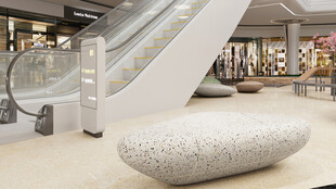 现代商场内的别致休息座椅