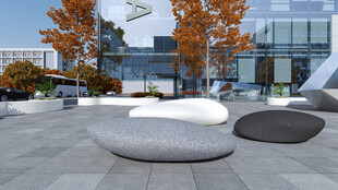 现代户外休闲石凳景观