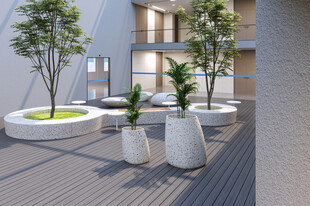 现代户外休闲绿植景观区