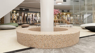 商场圆形石质休息区