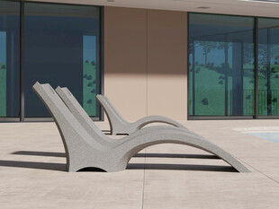 现代风格户外弧形躺椅