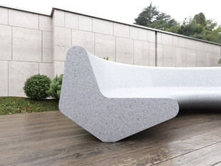 现代简约风格户外石质长椅
