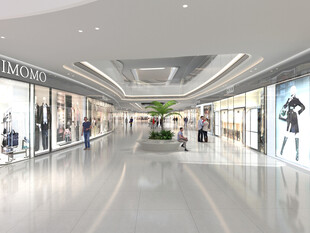 现代时尚宽敞的购物商场空间