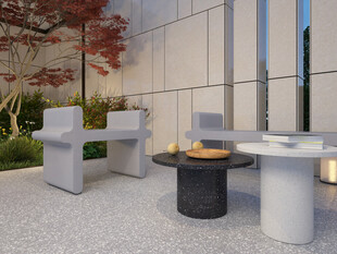 现代户外休闲桌椅组合场景