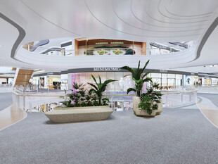 现代机场大厅室内景观