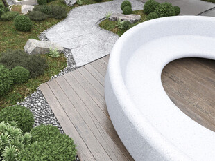 现代户外弧形景观座椅