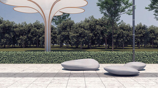 户外时尚休闲座椅景观