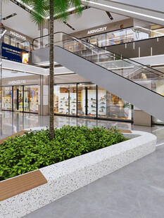 商场内景绿植与扶梯景观