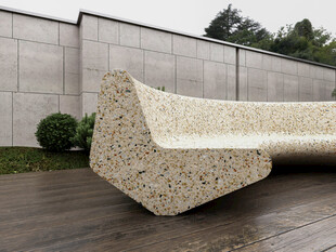 独特水磨石户外长椅