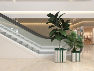 商场内的绿植装饰景观