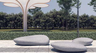 户外休闲景观石座椅组合