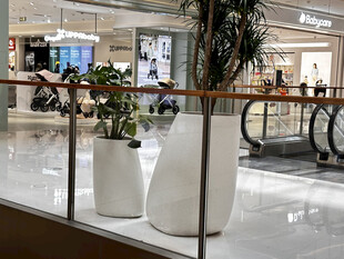 商场内的装饰盆栽景观