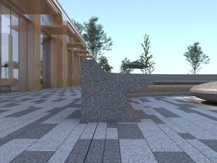 现代户外庭院石凳景观