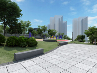 现代城市景观公园一角