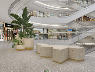 现代商场内的休闲区域