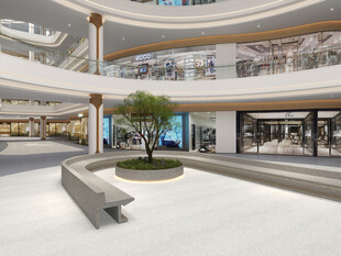 现代商场内部宽敞空间景观