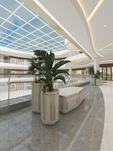 现代商场室内休息区景观