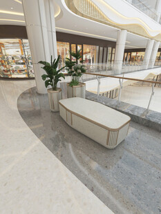 现代商场内的休息区景观