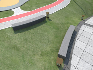 户外景观休憩区场景