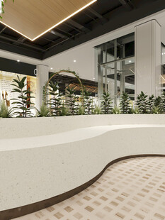 现代风格弧形前台设计