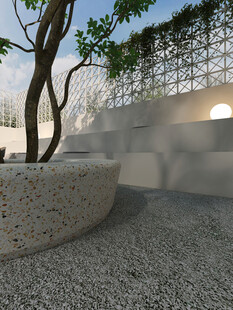 现代庭院景观石与绿植