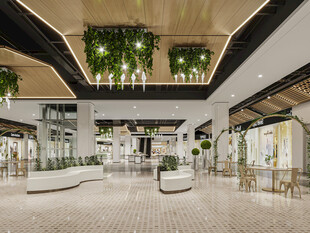 现代时尚购物中心内部空间