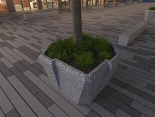 户外方形树池绿植景观