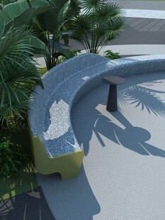 弧形户外座椅设计效果图