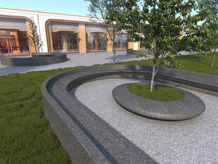 庭院景观中的圆形树池设计