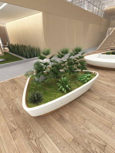 室内船型绿植景观设计