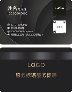 高端黑色商务名片模板