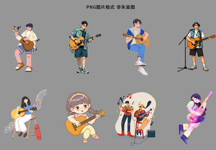吉他男孩素材