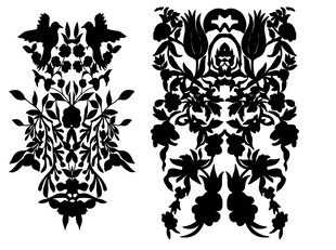 复古图腾花卉纹身图案