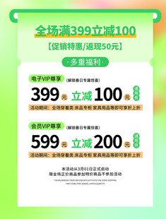 全场满减促销活动海报