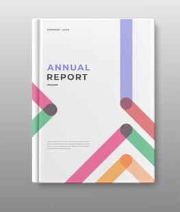 彩色线条年度报告封面