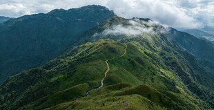 山峦叠翠间的蜿蜒小径