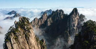 黄山奇峰云海壮丽景观