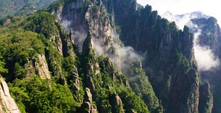 黄山壮丽奇峰云海景观