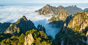 壮美黄山云海奇峰景观