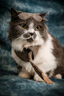 叼着物件的可爱猫咪