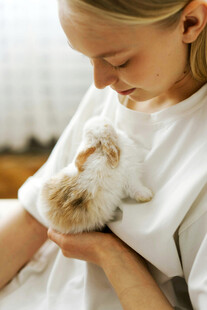 女孩温柔抱猫咪