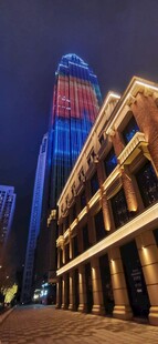 天津城市璀璨夜景建筑风光