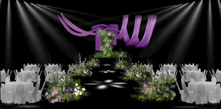 紫色系婚礼仪式场地布置