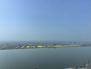 湖畔田园风光美景