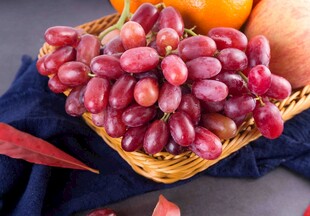 篮子里的新鲜紫葡萄
